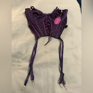 Elegant Purple Lace-Up Corset